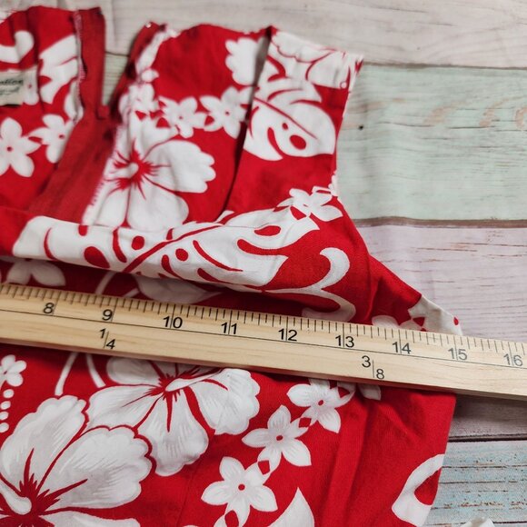 Hilo Hattie Womens Size 4 Red White Floral Hawaiian Dress Sleeveless Island - Picture 7 of 7